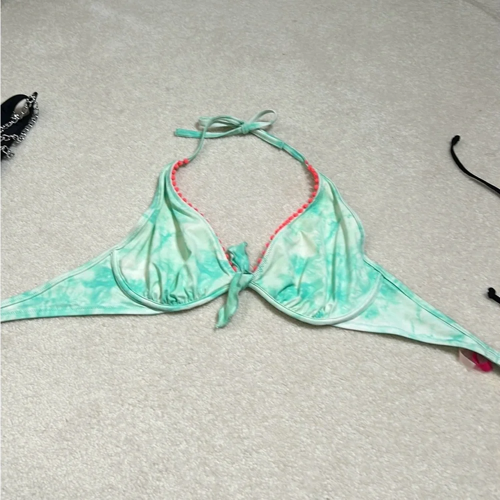 VICTORIA’S SECRET TIE DIE SWIM BIKINI TOP SZ 36 D - Picture 2 of 9